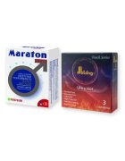  Pachet pentru bărbați: Capsule afrodisiace MARATON FORTE 20 buc + Prezervative DIBLONG Ultra Hot 3 buc
