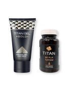  Pachet pentru bărbați: Gel Titan Gold 50 ml + Capsule Titan Big Plus Platinum 60 buc