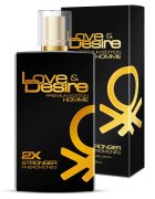 Pachet pentru bărbați: Parfum cu feromoni Love & Desire GOLD bărbați 100 ml + Mostră parfum cu feromoni PHEROSTRONG Wind For Men 1 ml