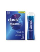  Pachet pentru cupluri: Prezervative Durex Originals Classic Natural 20 buc + Lubrifiant pe bază de apă Durex Play Original H2O 50 ml