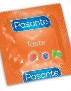 PASANTE Prezervative - Flavors colorate si aromate menta capsuni si afine marimea 53 mm 1 x 3 buc