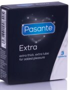 PASANTE Prezervative groase EXTRA THICK cu lubrifiant suplimentar 1 cutie x 3 buc
