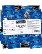 PASANTE Prezervative Ribbed Passion din latex texturate și rezistente diametru 52 mm 144 bucăți