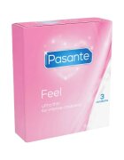 PASANTE Prezervative Sensitive Feel din latex ultra-subțiri și rezistente diametru 52 mm 3 bucăți
