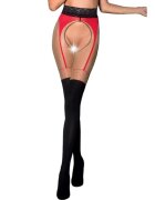 Passion Dresuri fără Crotch G-String TIOPEN003 negru și roșu mărime S/M