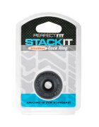 Perfect Fit Inel pentru penis StackIt flexibil material ultra moale TPR SilaSkin diametru 1 cm culoare negru