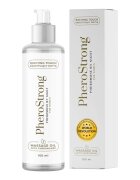 PheroStrong Ulei de masaj cu feromoni Pheromone By Night For Women pentru femei note de pere și piper roz 100 ml (alb)