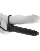 PIPEDREAM Inel dublu pentru penis cu dildo Anal Fantasy pentru dublă penetrare lungime 13.1 cm negru