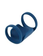 Playboy Inel vibrator pentru penis Jet Pack design cu inel pentru testicule 9 funcții de vibrație rezistent la apă albastru