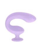 Playboy Vibrator dublu Rev Me Up cu mâner ergonomic pentru stimulare clitoris și punctul G 8 funcții de vibrație mov