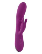 Playboy Vibrator rabbit Busy Bunny cu funcție de tapping 10 viteze rezistent la apă din silicon culoare mov