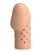 PRETTYLOVE Manșon pentru penis Becks pentru îngroșare și stimulare intensă texturat cu striații culoarea pielii 8 cm