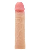PRETTYLOVE Manșon realist CHELSEA pentru extensia penisului material moale și rezistent la apă 22.5 cm culoarea pielii
