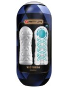 PRETTYLOVE Masturbator Victoria CECIL in forma de ou cu functie de rotatie compact si rezistent la apa alb