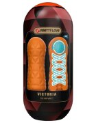 PRETTYLOVE Masturbator Victoria Cheney in forma de ou cu functie de rotatie compact si rezistent la apa portocaliu