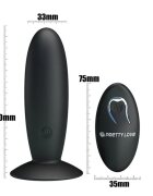 PRETTYLOVE Plug anal electric cu telecomanda din silicon cu 12 functii de vibrare negru