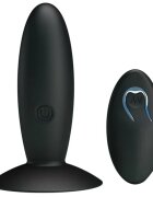 PRETTYLOVE Plug anal electric cu telecomanda din silicon cu 12 functii de vibrare negru