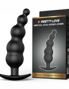 PRETTYLOVE Plug anal Special Anal Stimulation din silicon medical cu mâner ergonomic dimensiuni variate culoare negru 11.8 cm