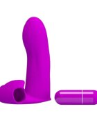 PRETTYLOVE Stimulator clitoris Maxwell din silicon moale cu husă pentru deget și vibrator bullet detașabil mov