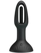 PRETTYLOVE Vibrator anal Hubert cu 7 funcții de mișcări ritmice din silicon rezistent la apă diametru 4 cm negru