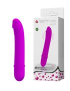PRETTYLOVE Vibrator Beck 10 funcții de vibrație design ușor curbat din silicon hipoalergenic culoare roz 12 cm