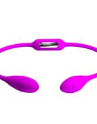 PRETTYLOVE Vibrator dublu pentru cupluri Dream Lover’s Whip flexibil și versatil 12 funcții de vibrație lungime 65.5 cm mov