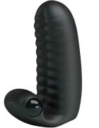 PRETTYLOVE Vibrator dublu pentru deget Abbott pentru stimulare vaginală și clitoridiană negru