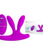 PRETTYLOVE Vibrator Magic Finger pentru stimulare vaginală și anală control prin telecomandă 12 funcții de vibrație mov