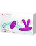 PRETTYLOVE Vibrator Magic Finger pentru stimulare vaginală și anală control prin telecomandă 12 funcții de vibrație mov
