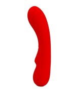 PRETTYLOVE Vibrator Matt design elegant 12 funcții de vibrație funcție de memorie din silicon moale culoare roșu