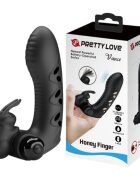 PRETTYLOVE Vibrator rabbit pentru deget Vance Honey Finger pentru clitoris și punctul G 10 funcții de vibrații negru