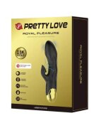 PRETTYLOVE Vibrator stimulator - Naughty Play Royal Pleasure cu 7 functii de vibrare si 7 de aspirare incarcare USB din silicon negru