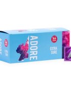  Prezervative ADORE Extra Sure din latex rezistent lubrifiate fără parfum 54 ± 2 mm 144 buc