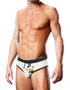 PROWLER Slip de înot bărbați Swim Brief Oversized Paw cu design labă cu steag Pride culoare alb mărime L
