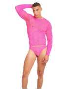 RAINBOW PARTY Set lenjerie erotica barbati - Bubble Blaze 2 piese roz S/M
