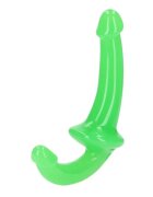RealRock Dildo dublu Glow In The Dark Dildo 6” strap-on fără ham din TPE lungime 20 cm verde fosforescent