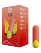 ROMP Vibrator bullet RIOT pentru stimularea clitorisului 10 funcții de vibrație rezistent la apă IPX5 portocaliu cu galben