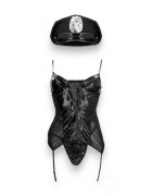S LINE Costum sexy polițistă S-LINE BY SHOTS Police Costume pentru roleplay cu body și pălărie mărime S/M culoare negru