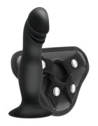 S PLEASURES Ham Strap-On Strappy Harness Set aspect semi realist ventuză puternică curele ajustabile culoare negru