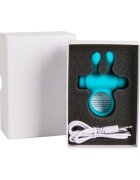 S PLEASURES Inel vibrator pentru penis Rabbit Ring cu urechi de iepuraș vibrator detașabil 10 funcții de vibrație albastru