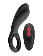 S PLEASURES Inel vibrator pentru penis Remington cu inel pentru testicule control prin telecomandă 9 funcții de vibrație negru