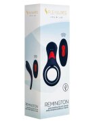 S PLEASURES Inel vibrator pentru penis Remington cu inel pentru testicule control prin telecomandă 9 funcții de vibrație negru