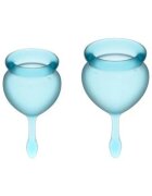 Satisfyer Cupa menstruala Feel Good culoare bleu 1 cutie x 2 buc