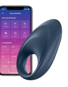 Satisfyer Inel vibrator - Mighty control prin aplicatie pentru stimularea erectiei albastru