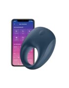 Satisfyer Inel vibrator - Strong One control prin aplicatie pentru stimularea erectiei albastru