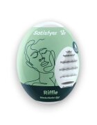 Satisfyer Ou masturbator Riffle Egg de unică folosință interior texturat material flexibil TPE (verde)