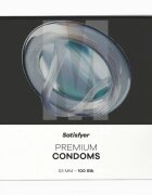 Satisfyer Prezervative Premium Condoms M din latex lubrifiate design modern diametru 53 mm 100 bucăți