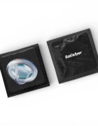 Satisfyer Prezervative Premium Condoms XL din latex lubrifiate design modern diametru 60 mm 100 bucăți
