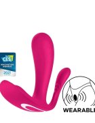 Satisfyer Vibrator cu dubla prenetrare - Top Secret control prin aplicatiepentru stimularea punctului G si anal roz