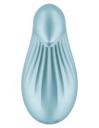 Satisfyer Vibrator dublu Dipping Delight pentru stimulare clitoridiană și vaginală 12 funcții de vibrații rezistent la apă IPX7 albastru